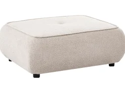 Sofa 3 personers SALLA Boucle Beige med fodskammel