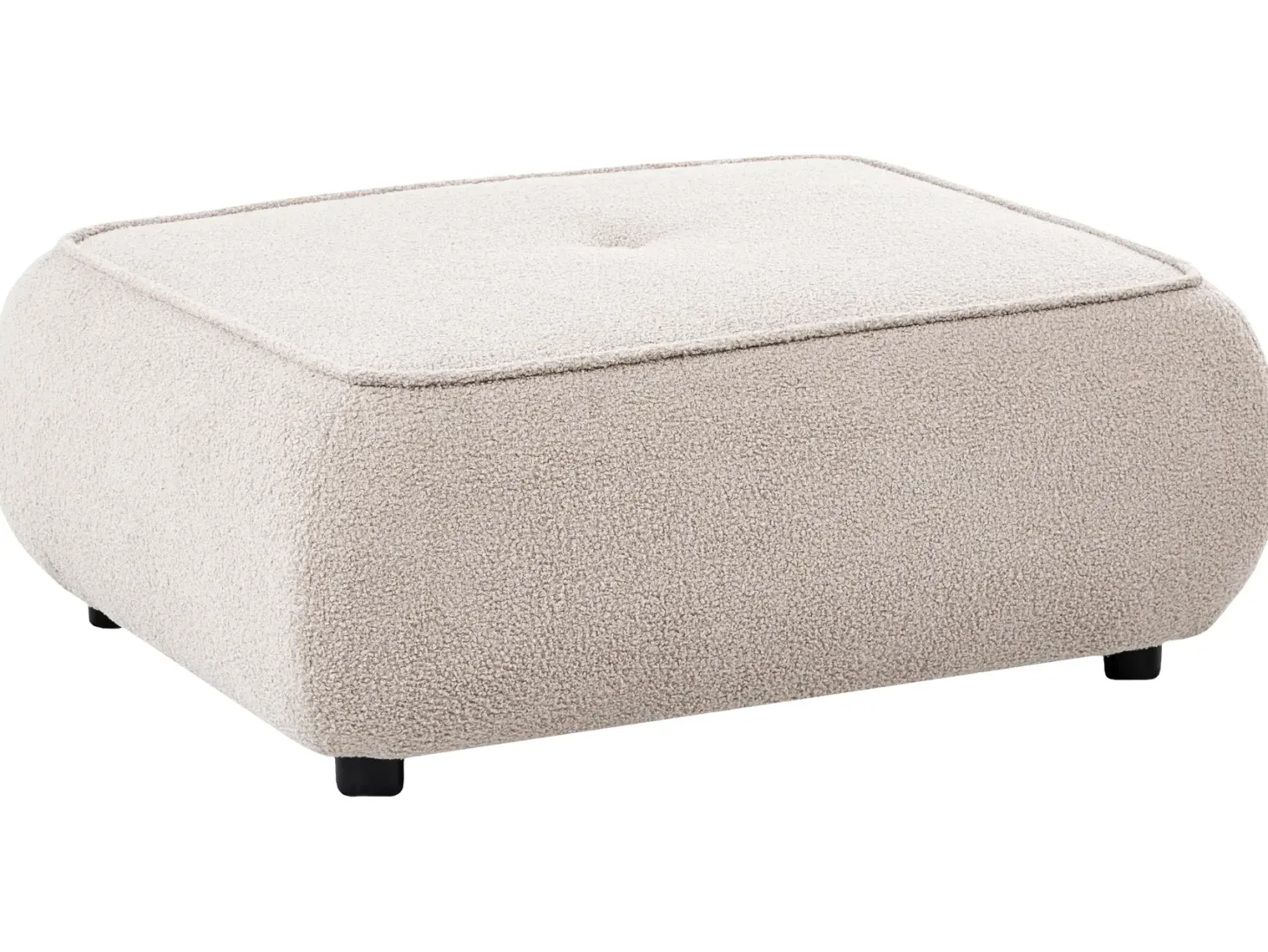 Sofa 3 personers SALLA Boucle Beige med fodskammel