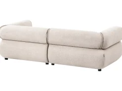Sofa 3 personers SALLA Boucle Beige med fodskammel