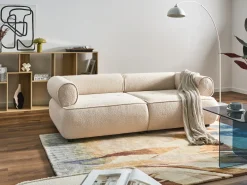 Sofa 3 personers SALLA Boucle Cremehvid
