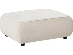 Sofa 3 personers SALLA Boucle Cremehvid med fodskammel