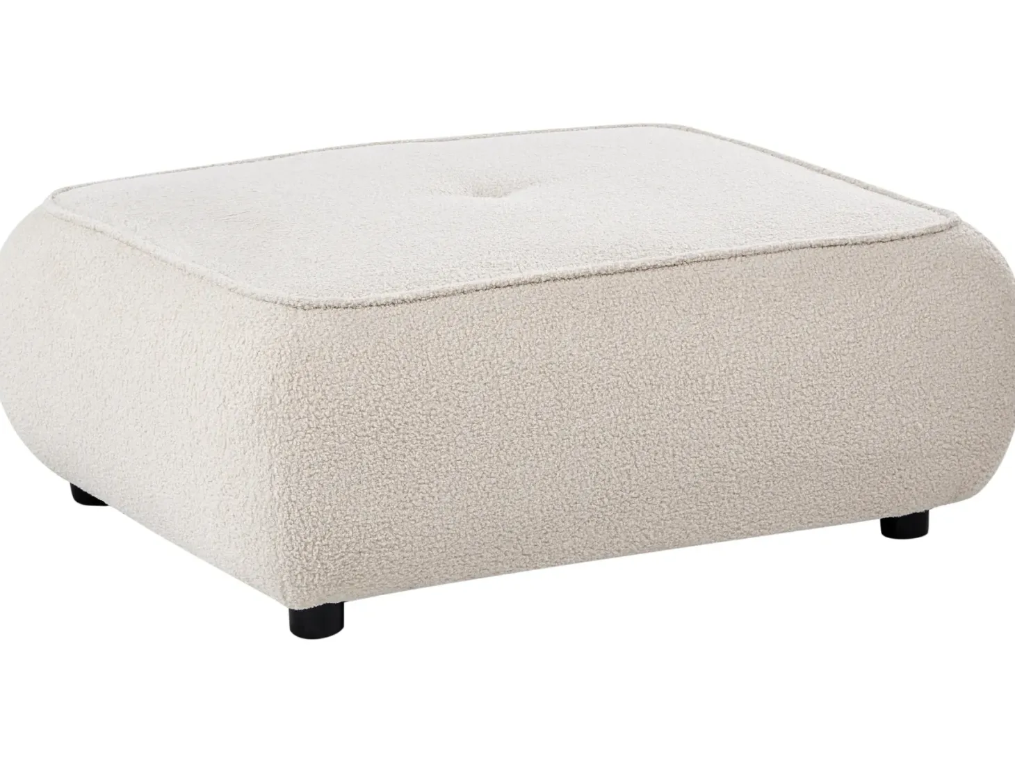 Sofa 3 personers SALLA Boucle Cremehvid med fodskammel