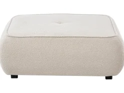 Sofa 3 personers SALLA Boucle Cremehvid med fodskammel