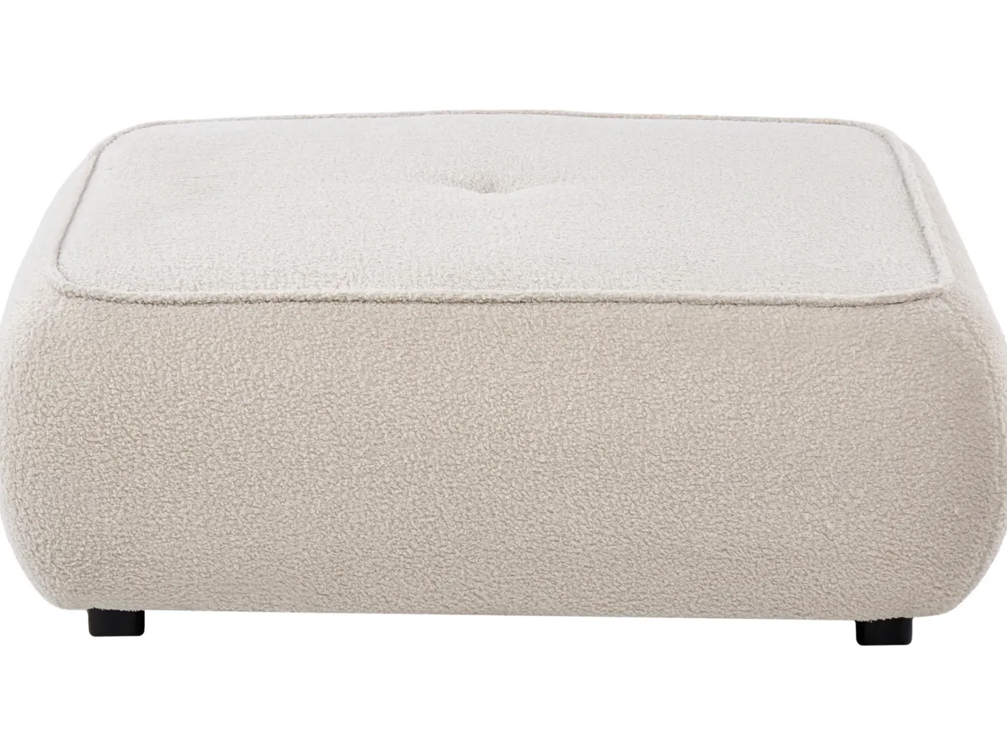 Sofa 3 personers SALLA Boucle Cremehvid med fodskammel