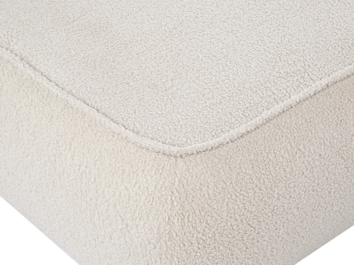 Sofa 3 personers SALLA Boucle Cremehvid med fodskammel