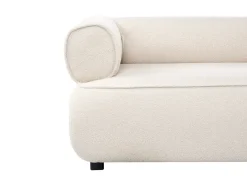 Sofa 3 personers SALLA Boucle Cremehvid med fodskammel