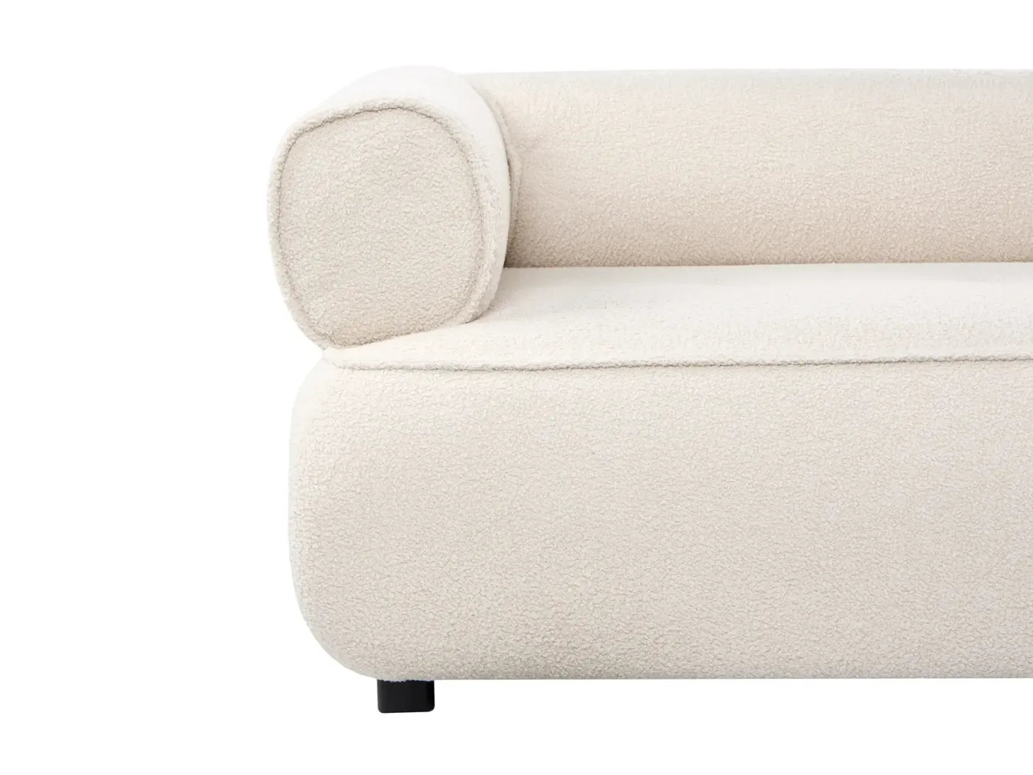Sofa 3 personers SALLA Boucle Cremehvid med fodskammel