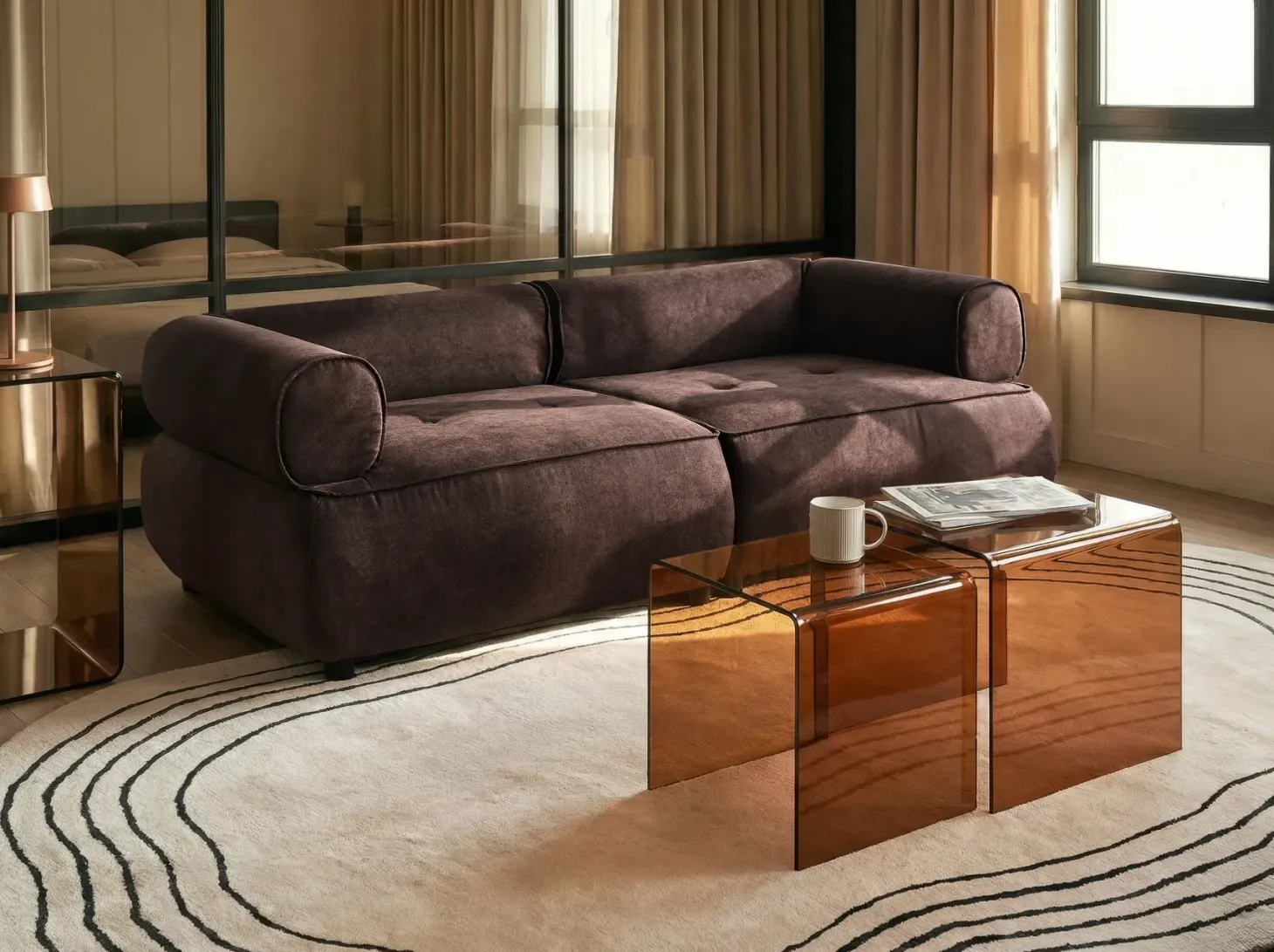 Sofa 3 personers SALLA Mørkebrun