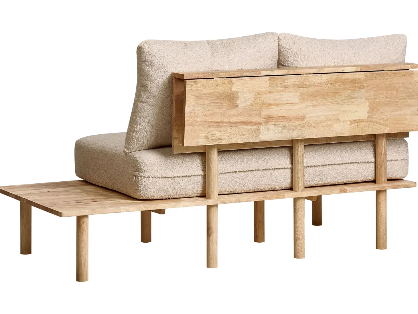 Sofa 2 personers SALO Boucle Beige med sofabord