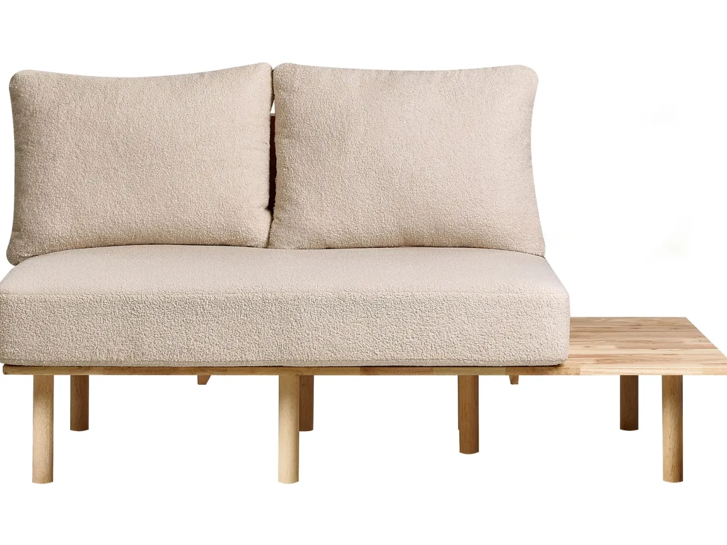 Sofa 2 personers SALO Boucle Beige med sofabord