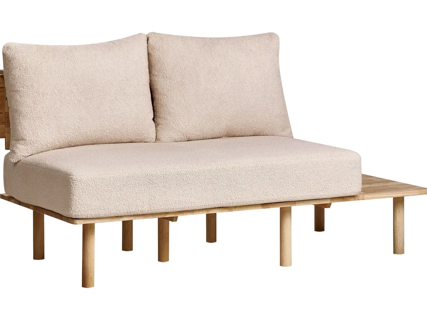 Sofa 2 personers SALO Boucle Beige med sofabord