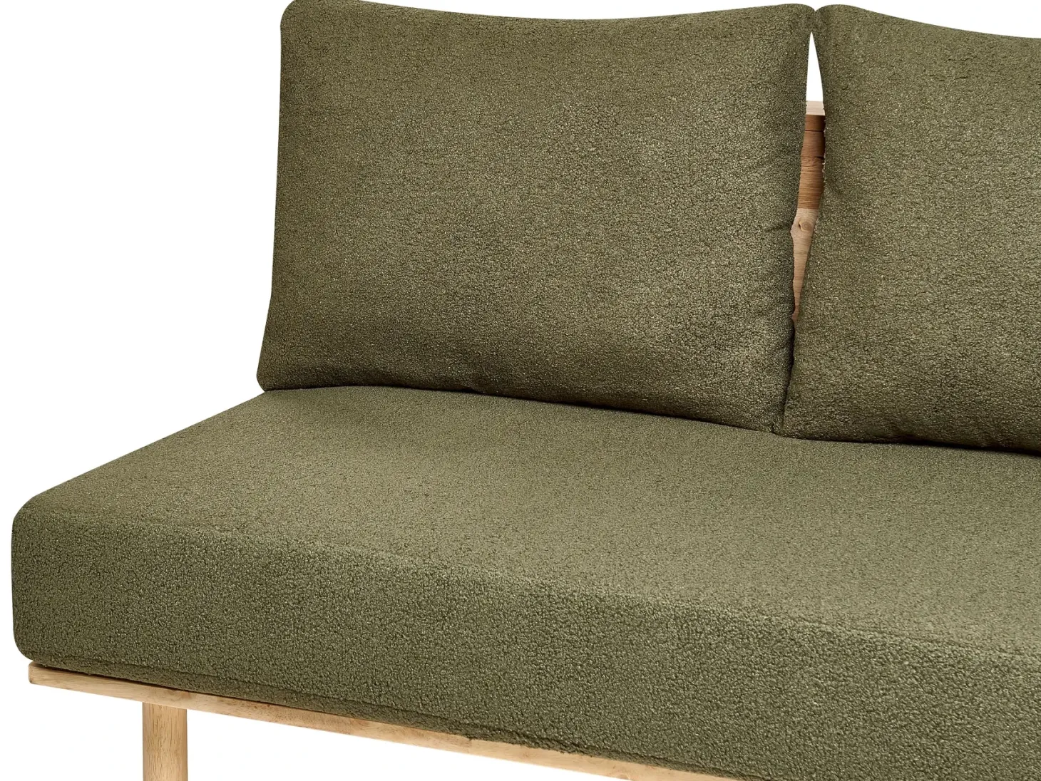 Sofa 2 personers SALO Boucle Mørkegrøn med sofabord