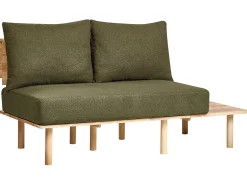 Sofa 2 personers SALO Boucle Mørkegrøn med sofabord