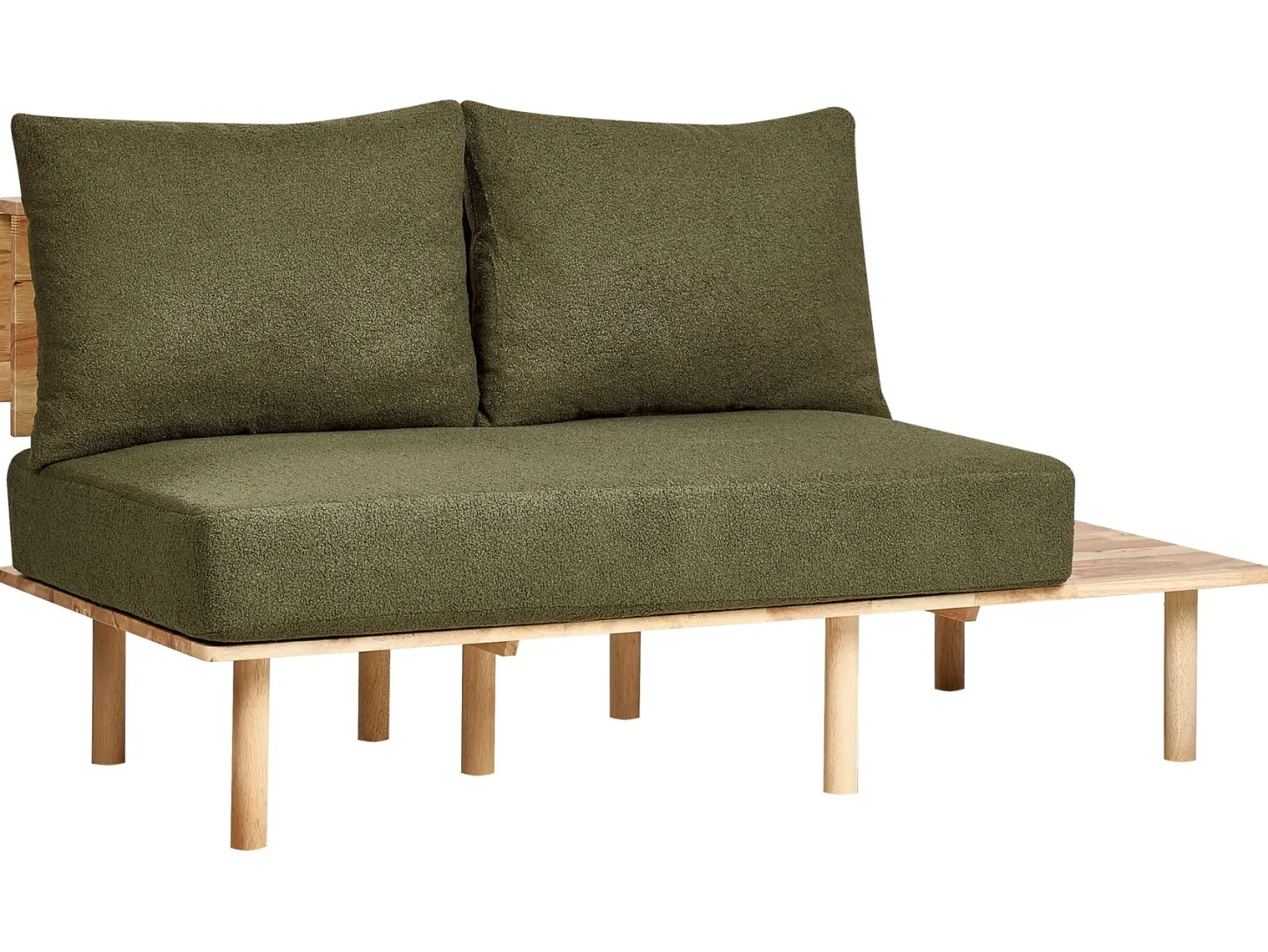 Sofa 2 personers SALO Boucle Mørkegrøn med sofabord