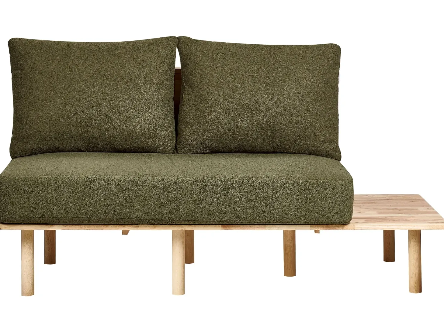 Sofa 2 personers SALO Boucle Mørkegrøn med sofabord