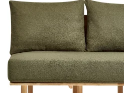 Sofa 2 personers SALO Boucle Mørkegrøn med sofabord