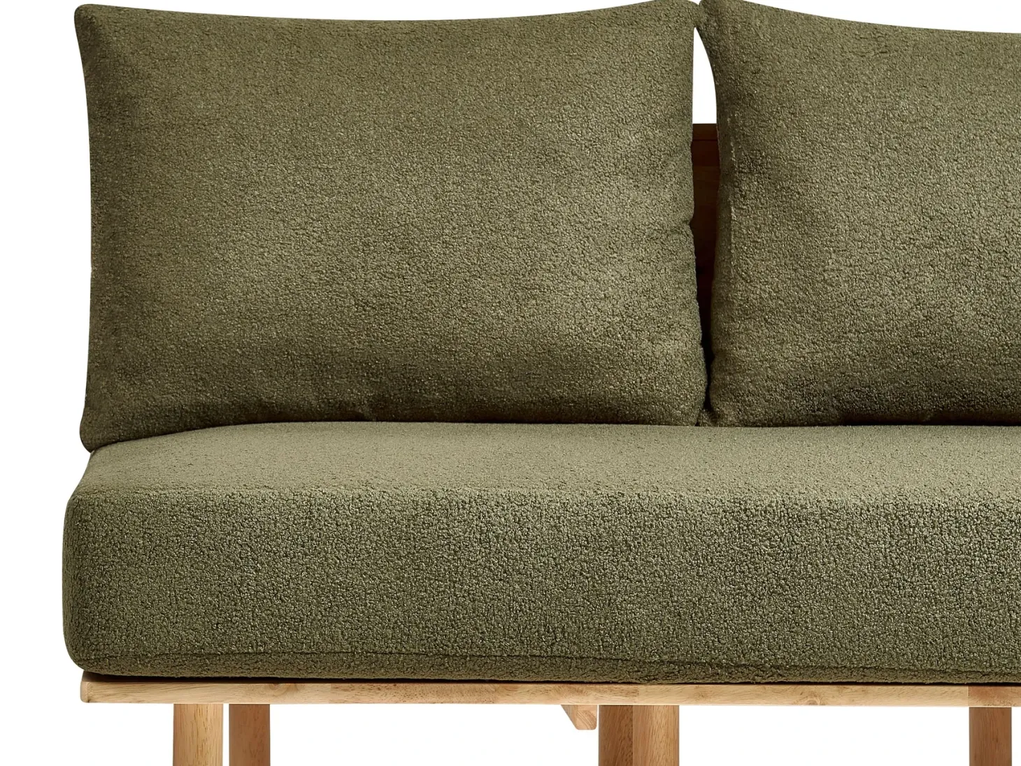 Sofa 2 personers SALO Boucle Mørkegrøn med sofabord