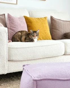 Sofa 3 personers SAVALEN Boucle Hvid