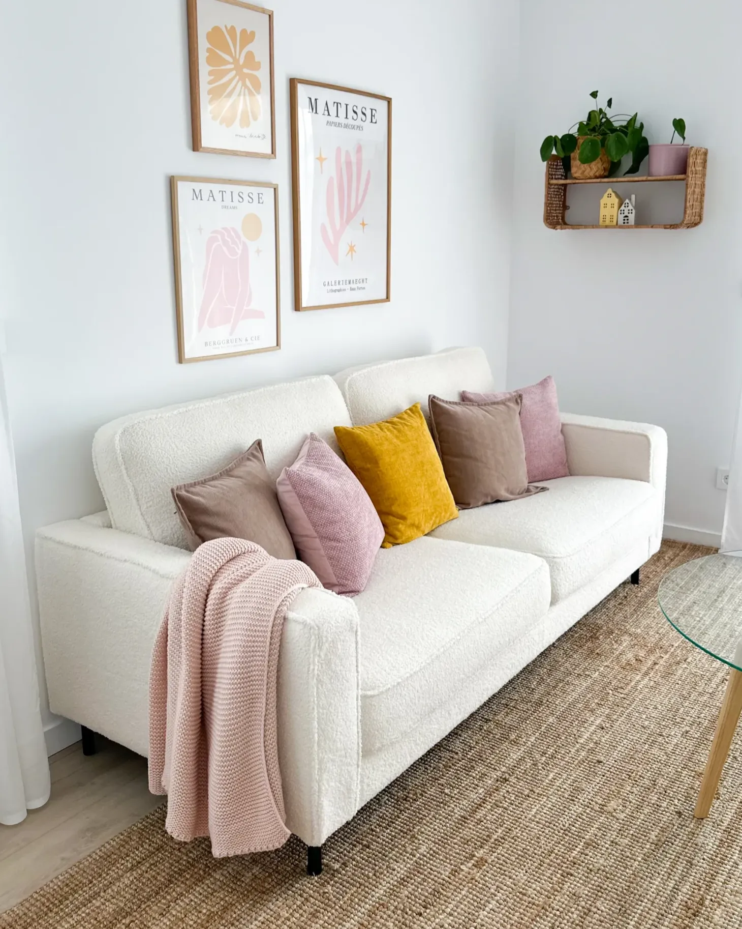 Sofa 3 personers SAVALEN Boucle Hvid