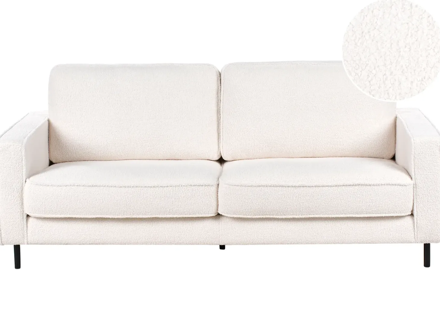 Sofa 3 personers SAVALEN Boucle Hvid