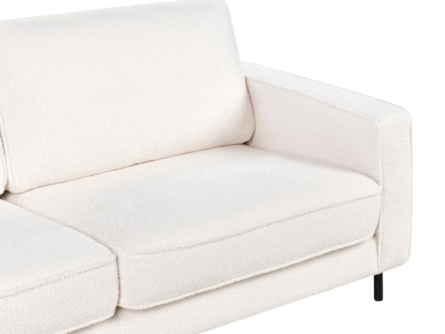 Sofa 3 personers SAVALEN Boucle Hvid