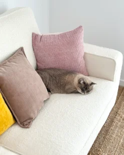 Sofa 3 personers SAVALEN Boucle Hvid