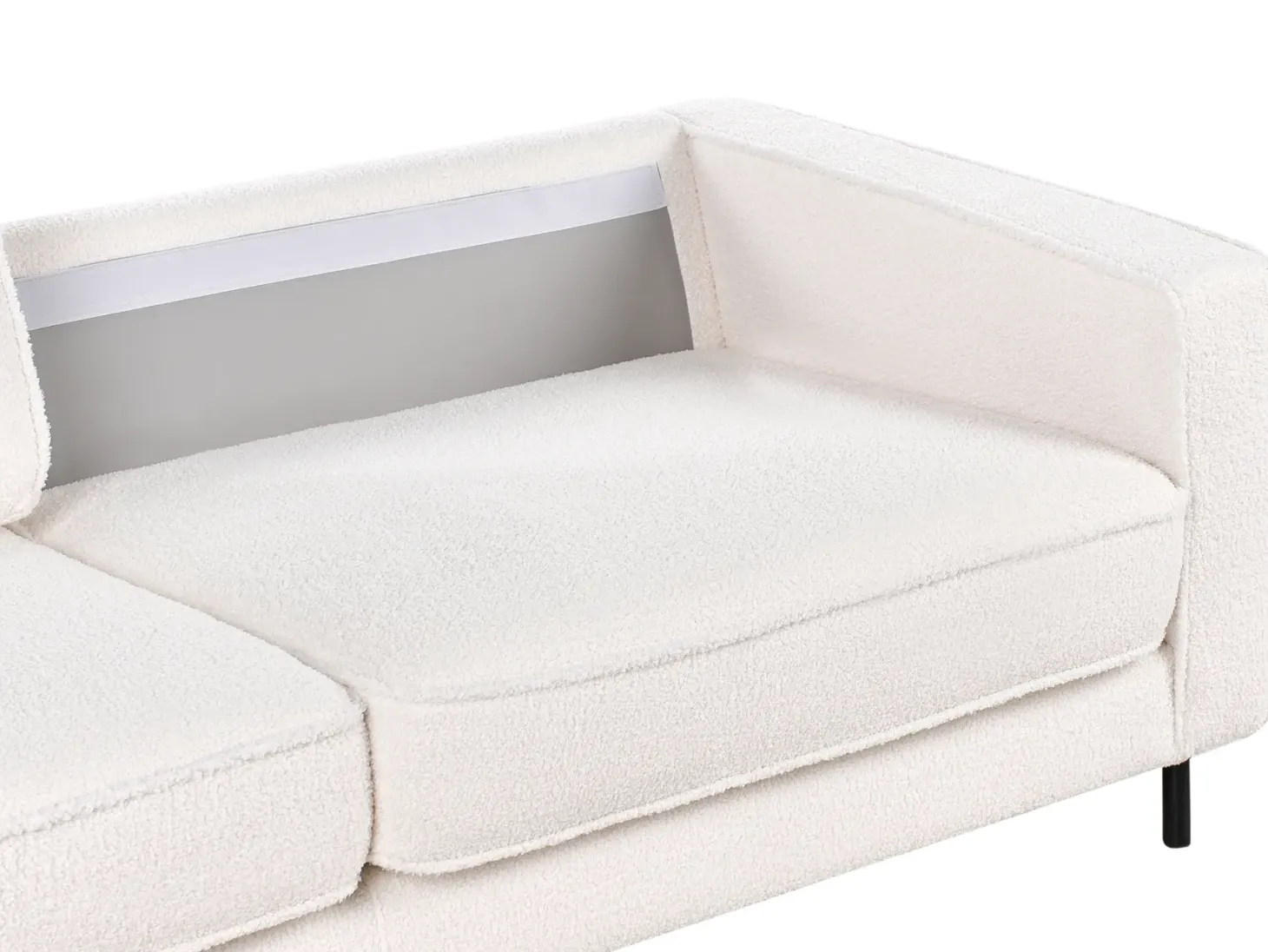 Sofa 3 personers SAVALEN Boucle Hvid