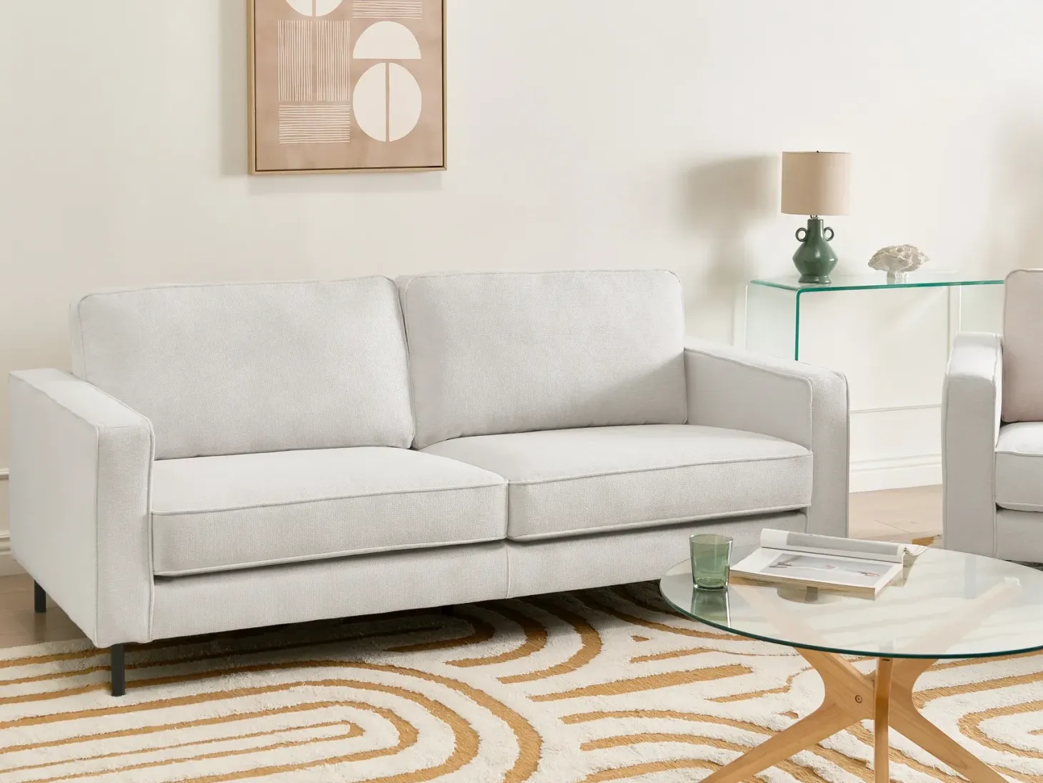 Sofa 3 personers SAVALEN Cremehvid