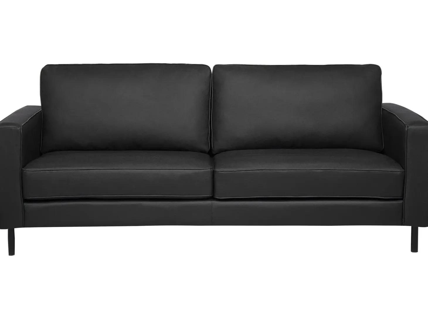Sofa 3 personers SAVALEN Ægte læder Sort
