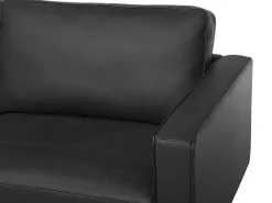 Sofa 3 personers SAVALEN Ægte læder Sort