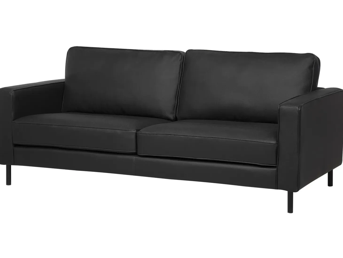Sofa 3 personers SAVALEN Ægte læder Sort