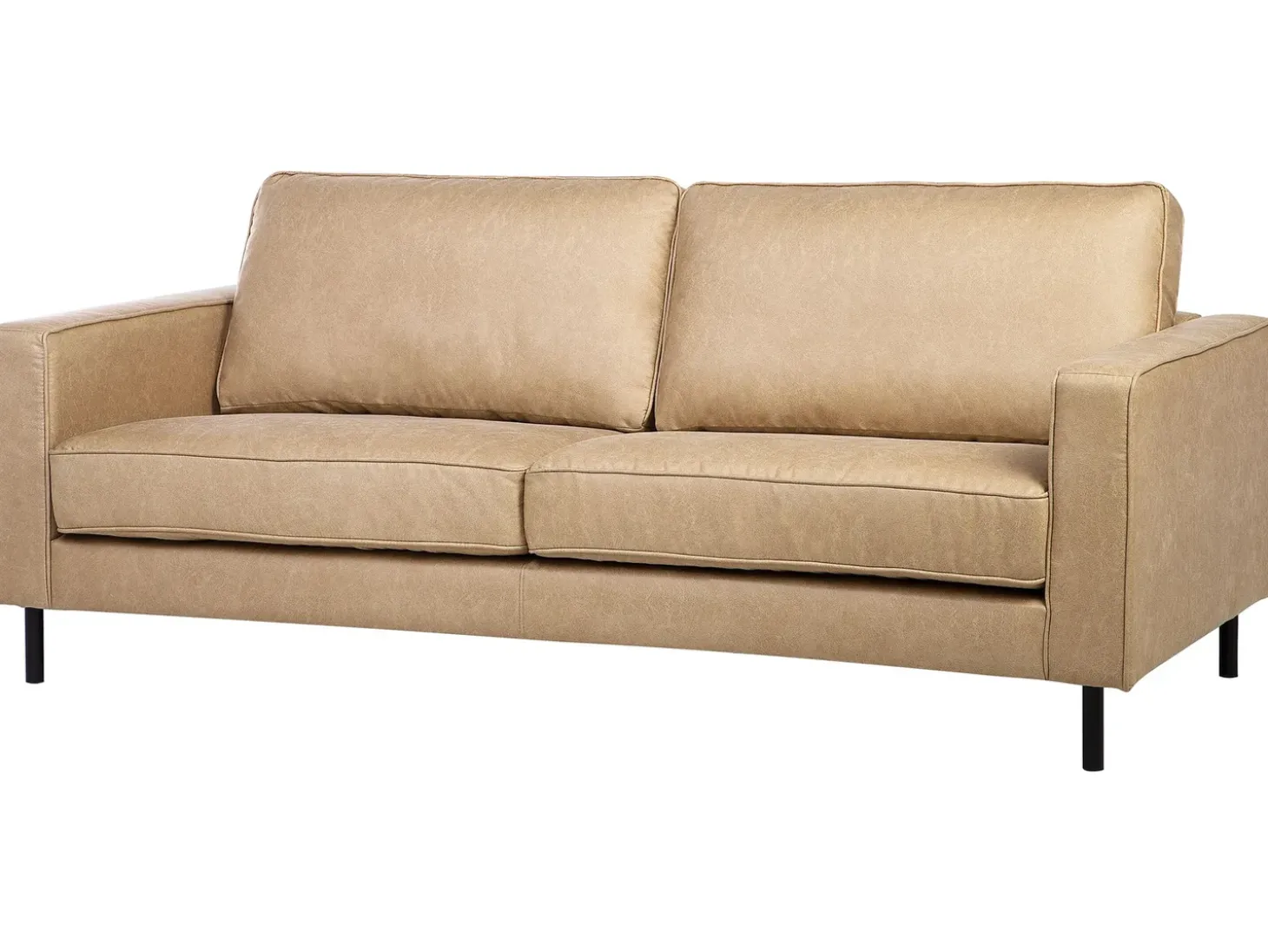 Sofa 3 personers SAVALEN Kunstlæder Beige