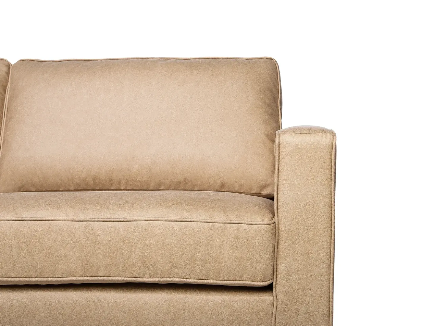 Sofa 3 personers SAVALEN Kunstlæder Beige