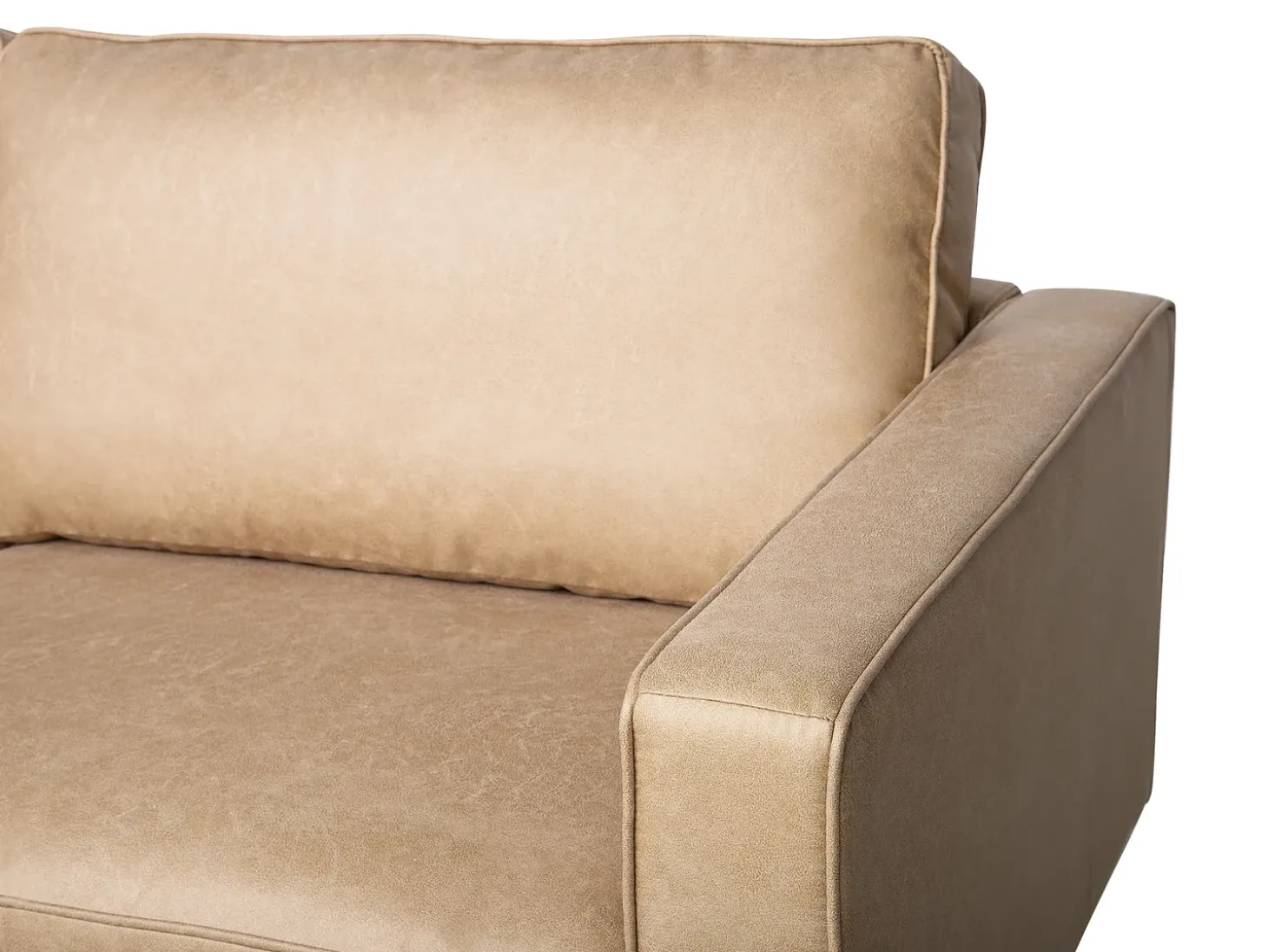 Sofa 3 personers SAVALEN Kunstlæder Beige