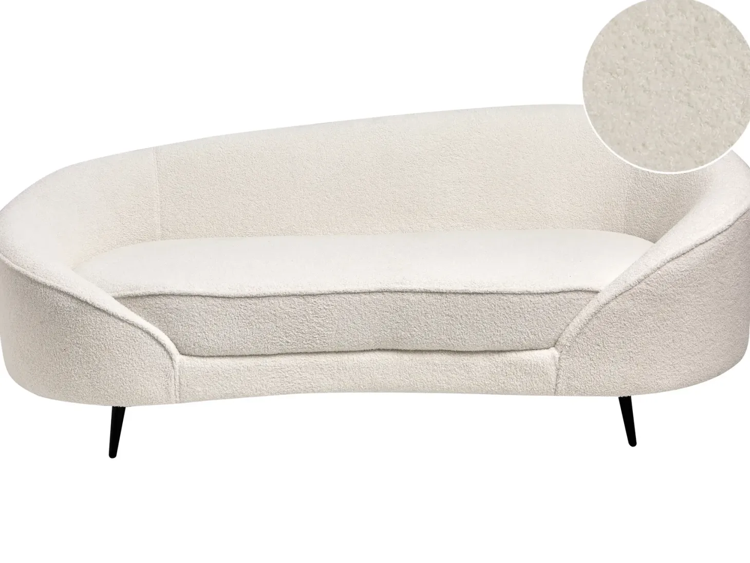 Sofa 2 personers SAVAR Boucle Hvid