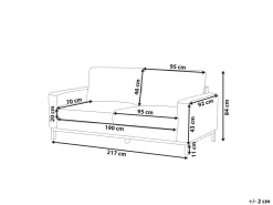 Sofa 3 personers SIGGARD Boucle Hvid