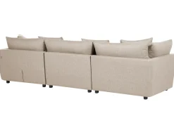 Sofa 3 personers SIGTUNA Beige med fodskammel