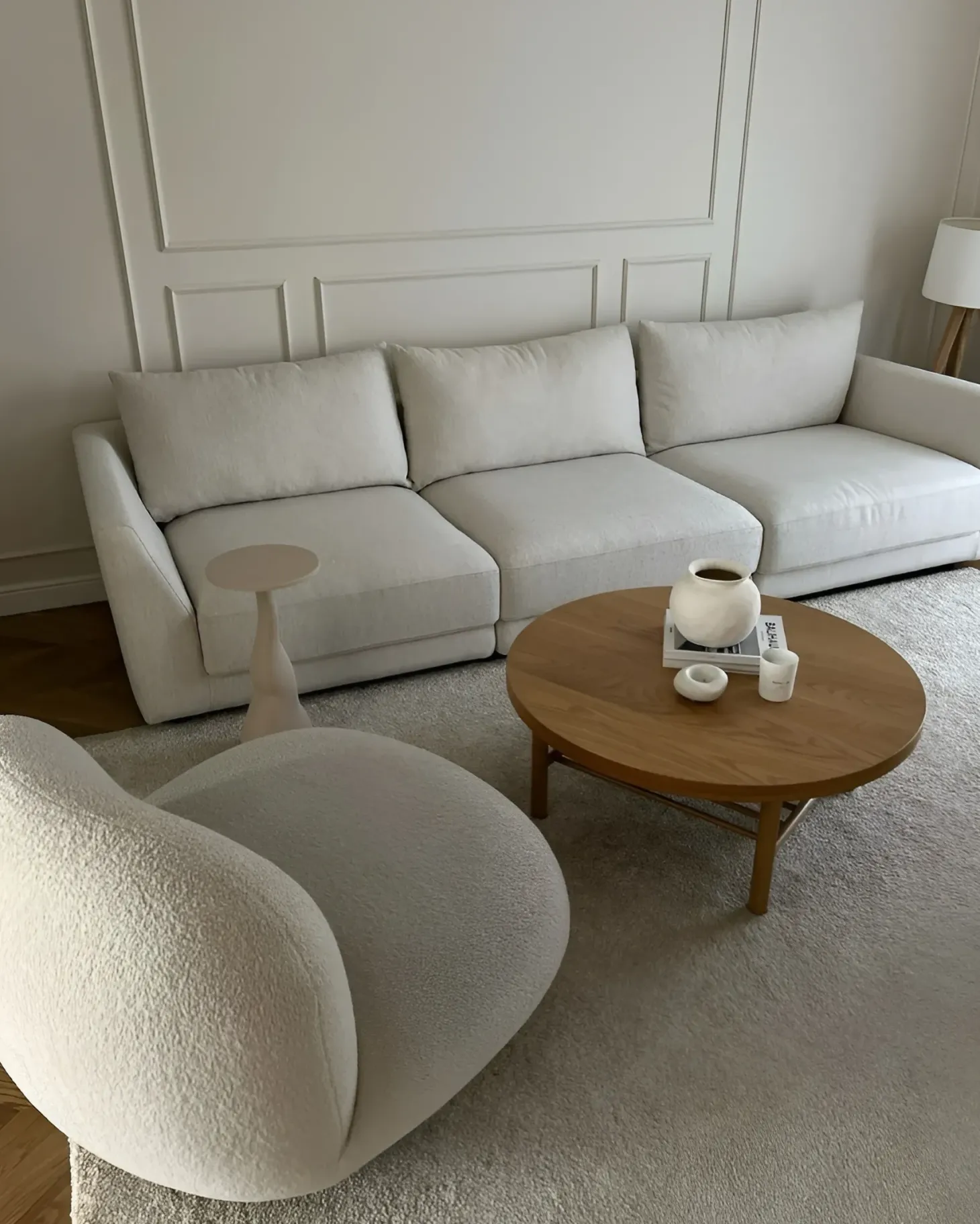 Sofa 3 personers SIGTUNA Cremehvid
