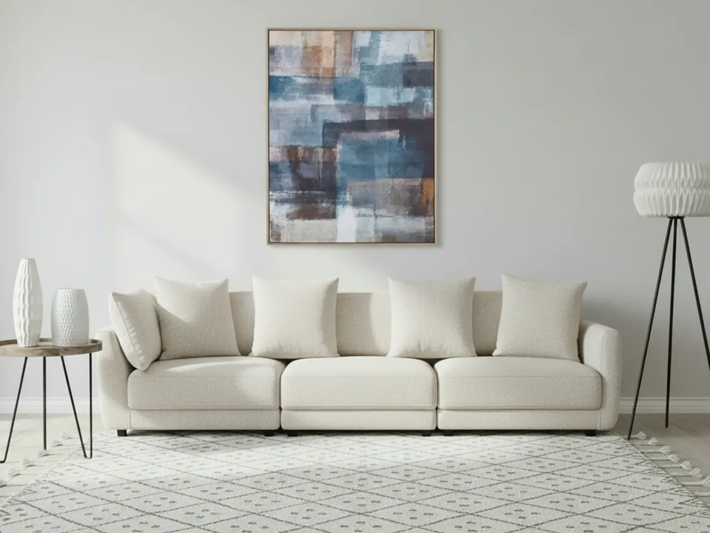 Sofa 3 personers SIGTUNA Cremehvid