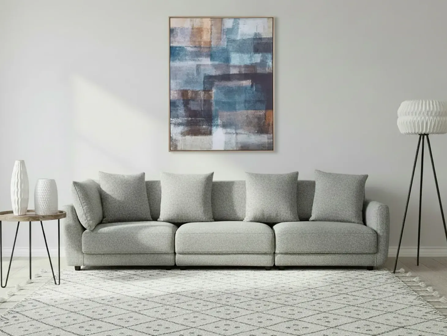 Sofa 3 personers SIGTUNA Lysegrå