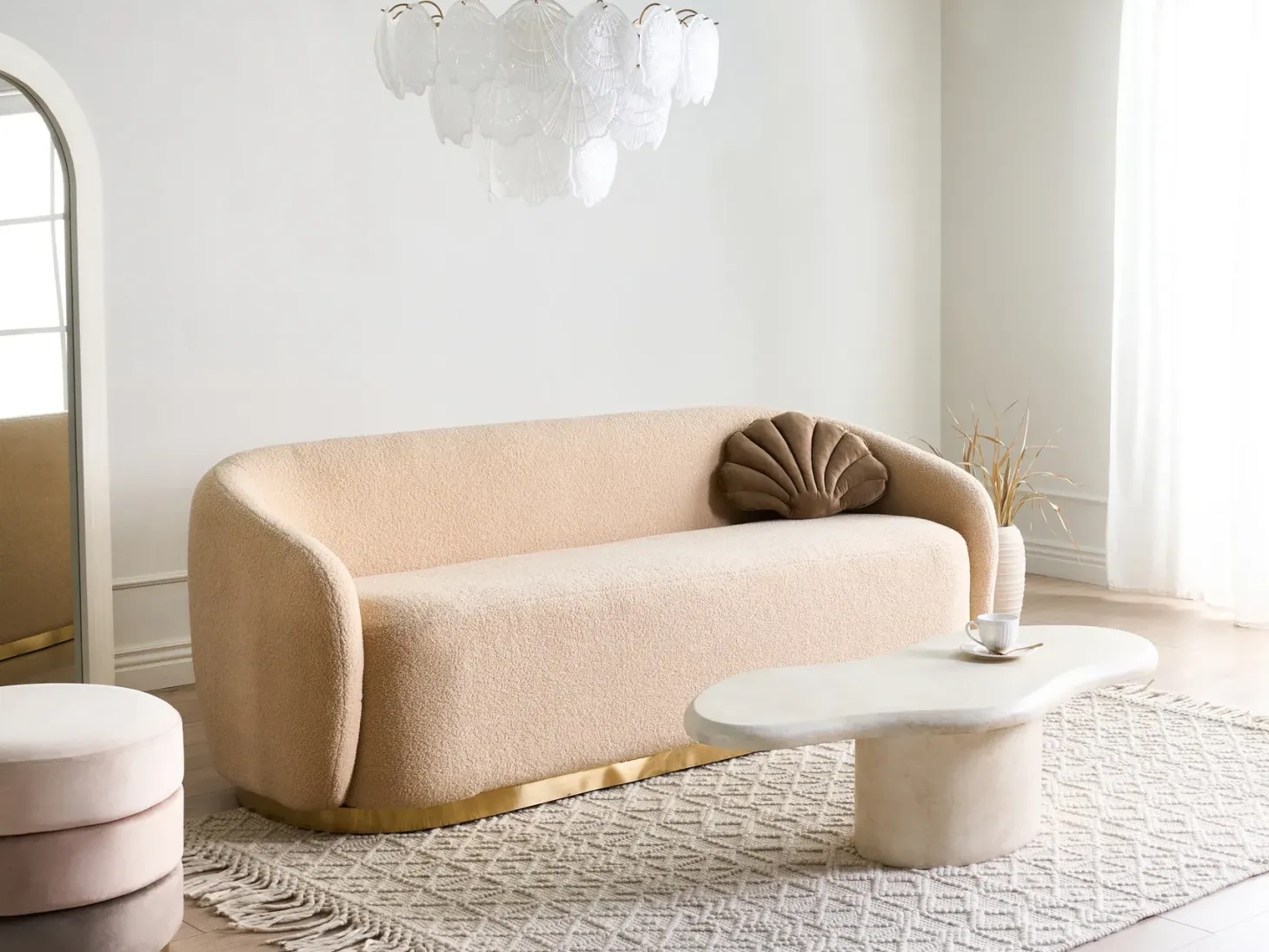 Sofa 2 personers SIPO Boucle Beige