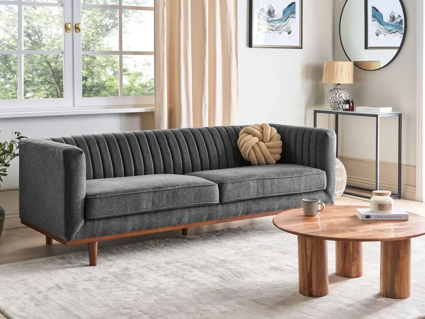 Sofa 3 personers SKAULE Mørkegrå