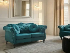 Sofa 2 personers SKIEN Velour Blågrøn