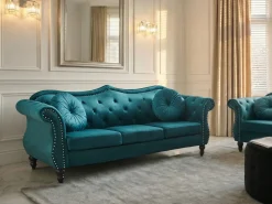 Sofa 3 personers SKIEN Velour Blågrøn