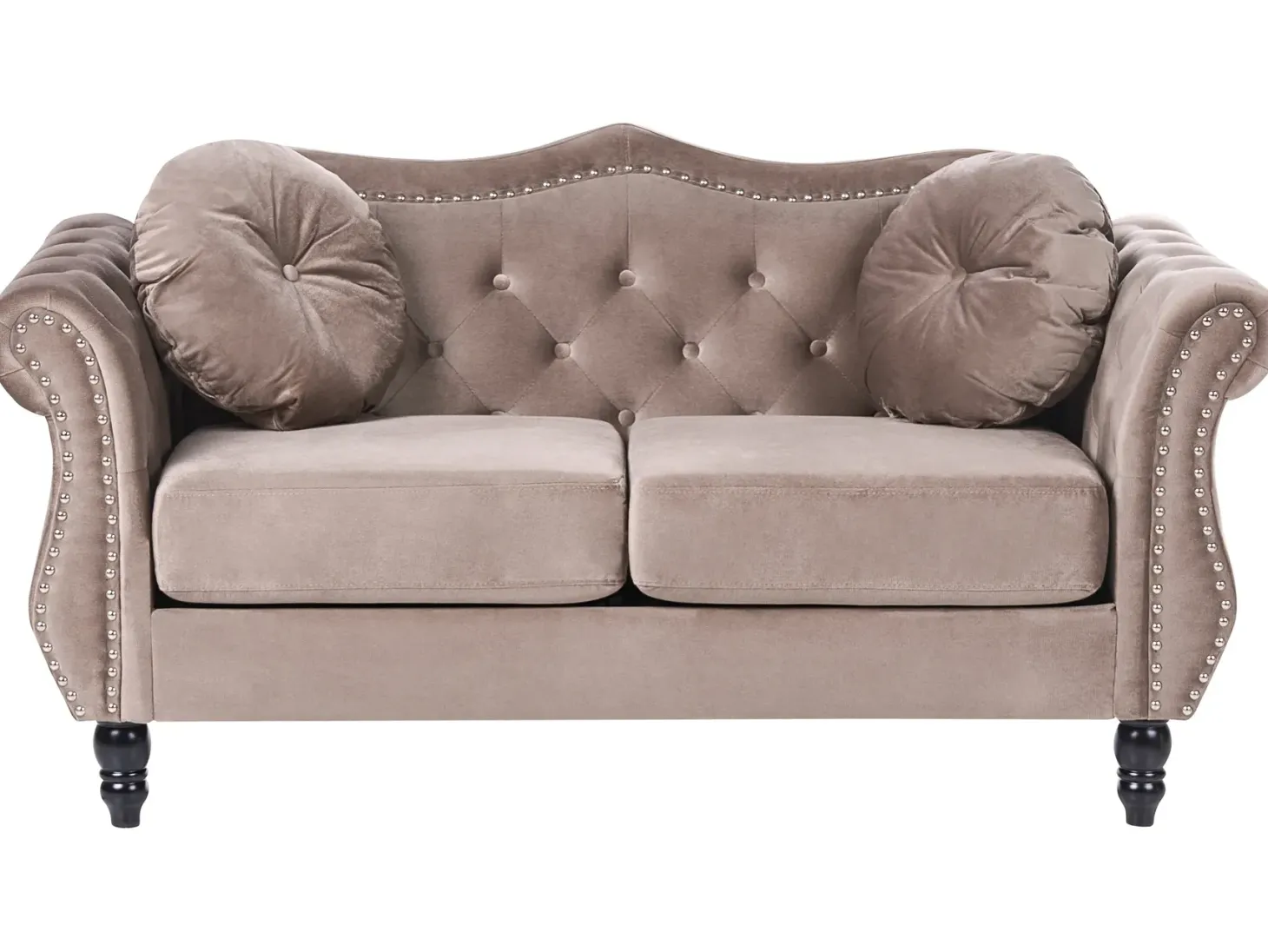 Sofa 2 personers SKIEN Velour Brungrå