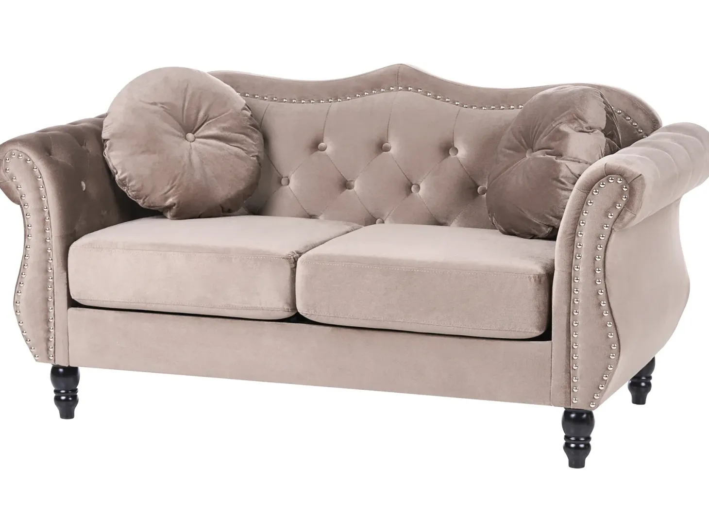 Sofa 2 personers SKIEN Velour Brungrå