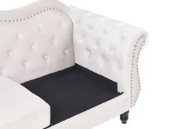 Sofa 3 personers SKIEN Velour Lys Beige
