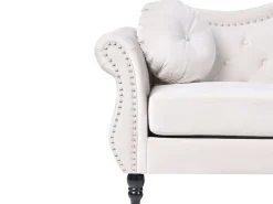 Sofa 3 personers SKIEN Velour Lys Beige