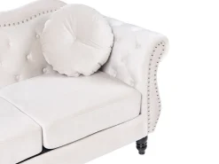 Sofa 3 personers SKIEN Velour Lys Beige