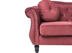Sofa 3 personers SKIEN Velour Mørkerød